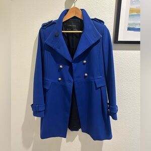Zara Women’s Royal Blue Jacket with Gold Buttons